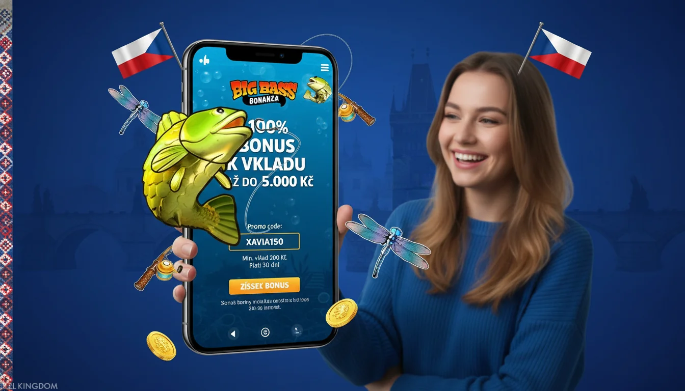 Obrazovka aktivace bonusu v českém kasinu s políčkem pro promo kód, výší vkladu a počtem volných zatočení na Big Bass Bonanza